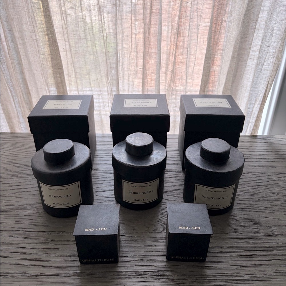 MAD et LEN EMPTY Candle containers and packaging